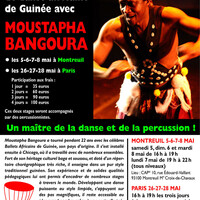 Les 26-27-28 mai : stage de danse africaine de Guinée à Paris avec Moustapha Bangoura