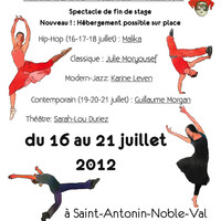Stage de danse et théatre de St-Antonin-Noble-Val du 16 au 21 Juillet