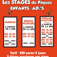 Manga, dessin-peinture et Modelage-sculpture pour les vacances de Pâques