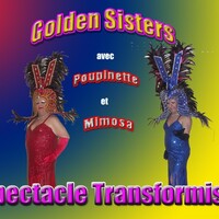 Golden sisters spectacle transformiste itinérant avec sa propre sonorisation, son propre jeux de lumières et sa propre scène