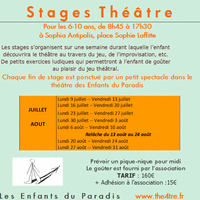 Stage de théâtre pour les 6-10 ans pendant l'été
