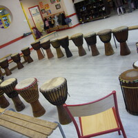 cours de djembe / dunnuns par un eleve de mamady Keïta