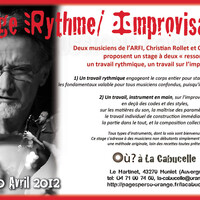 Stage "Rythme/Improvisation" du 17 au 20 Avril avec Christian Rollet et Clément Gibert (ARFI)