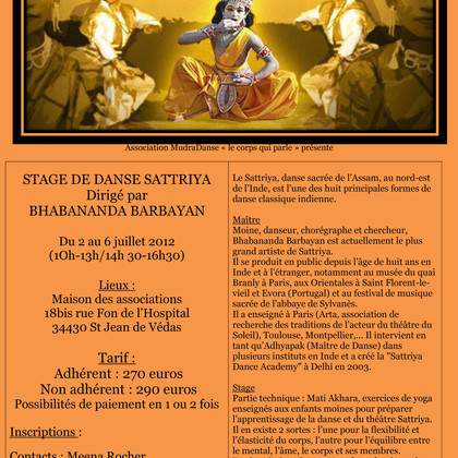 stage de danse sattriya & bhabananda barbayan Bhabananda Barbayan (actuellement le plus grand artiste de Sattriya) 