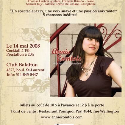 Lancement de l'album Précieuses minutes d'Annie Comtois