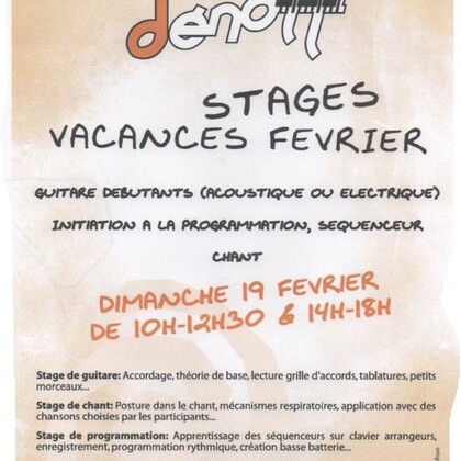 Stages GUITARE débutants, CHANT, Programmation SEQUENCEUR