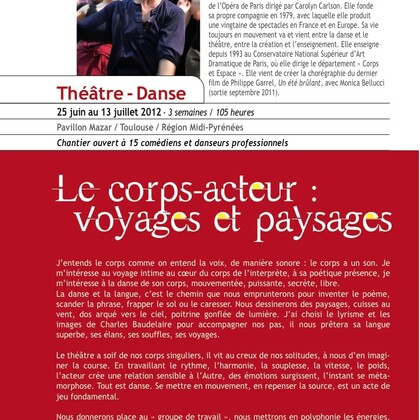 Stage Afdas théatre, danse, dirigé par Caroline Marcadé, Toulouse juillet 2012