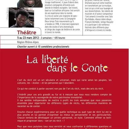 Les Chantiers Nomades organisent une formation autour du conte : la liberté dans le conte