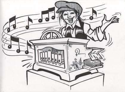 Orgue de Barbarie avec Brigitte dit Loulou.