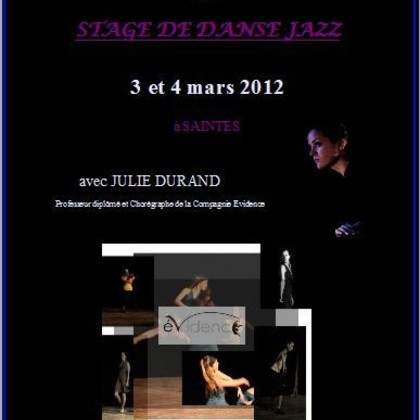 Stage de danse jazz 3 et 4 mars 2012 à Saintes!!!