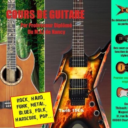 Cours de guitare par professeur diplômé du MAI