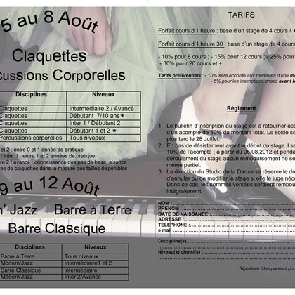 Stage d'été danse et claquettes