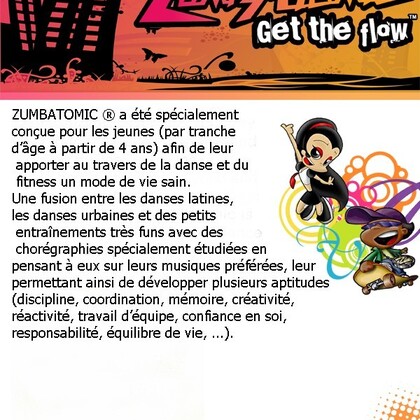 Cours Zumba Fitness pour Adulte et Zumbatomic pour enfant