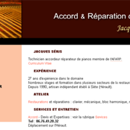 Jacques Seris : accordeur-réparateur de pianos - Hérault