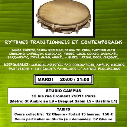 Cours de Pandeiro (Percussion Brésilienne)