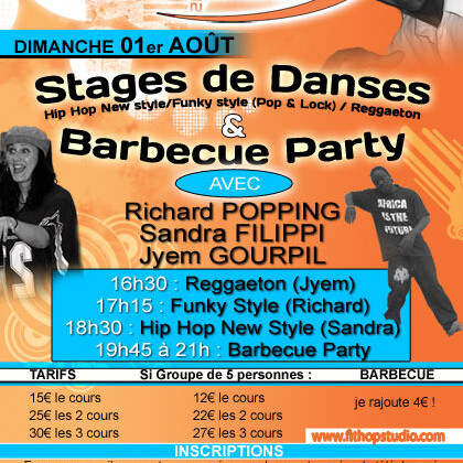 Dance sessions [ Hip-Hop New Style; Funky Styles (Pop et Lock); & Reggaeton ] 