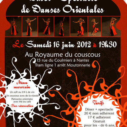 Dîner spectacle de danses orientales à Nantes