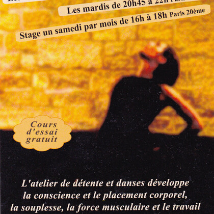 atelier de yoga et danses : les lundis et mercredis à 20h30 dans le 11ème et les mardis à 20h45 dans le19ème