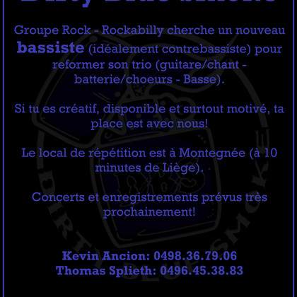 Dirty Blue Smoke recherche son prochain Contrebassiste!