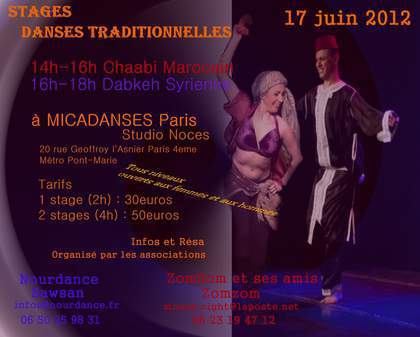 Stages de Danses Traditionnelles Arabes : Dabkeh Syrienne et Chaâbi Marocain
