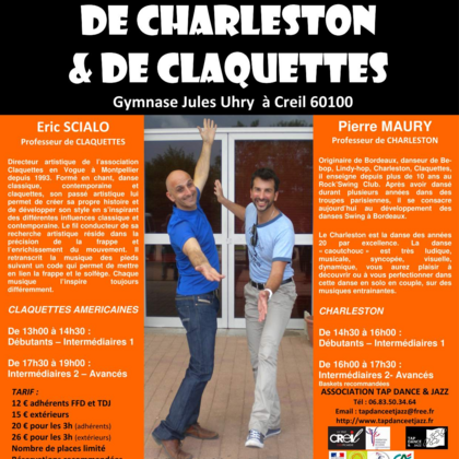 STAGE DE CHARLESTON ET DE CLAQUETTES AMERICAINES AVEC Pierre MAURY et Eric SCIALO