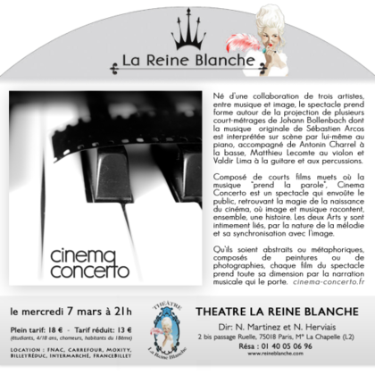 Cinema Concerto à la Reine Blanche
