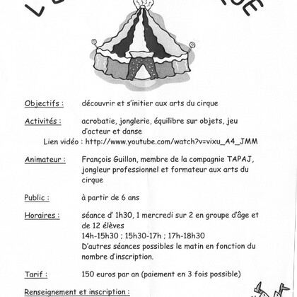 Ecole de cirque sarthoise TAPAJ à Montbizot