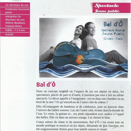 Bal d'Ô, spectacle musical petite enfance