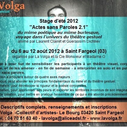 Stage d'été - Théâtre Gestuel - du 6 au 12 août 2012
