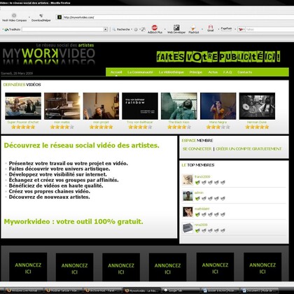 Myworkvideo : le réseau vidéo de tous les artistes