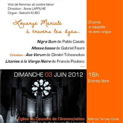 Concert Ensemble Vocal IMO CORDIS Paris, DIMANCHE 03 juin 2012