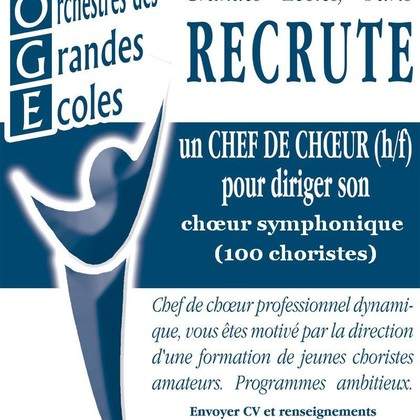 Recrutement chef de choeur rémunéré (Paris 13e)
