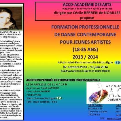 Audition d'entrée en formation professionnelle 2013 / 2014